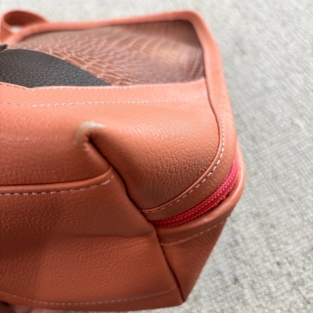Dpiel Leather Backpack Coral Croc‎ Embossed Fashion Small Mini Bag